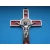 Krzyż metalowy z medalem Św.Benedykta 19,5 cm Wersja Lux czerwony
